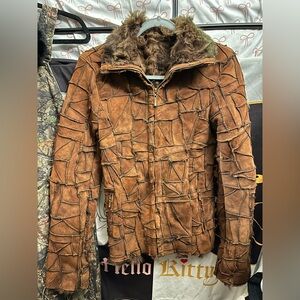 Montanaco suede fur liner patchwork zip